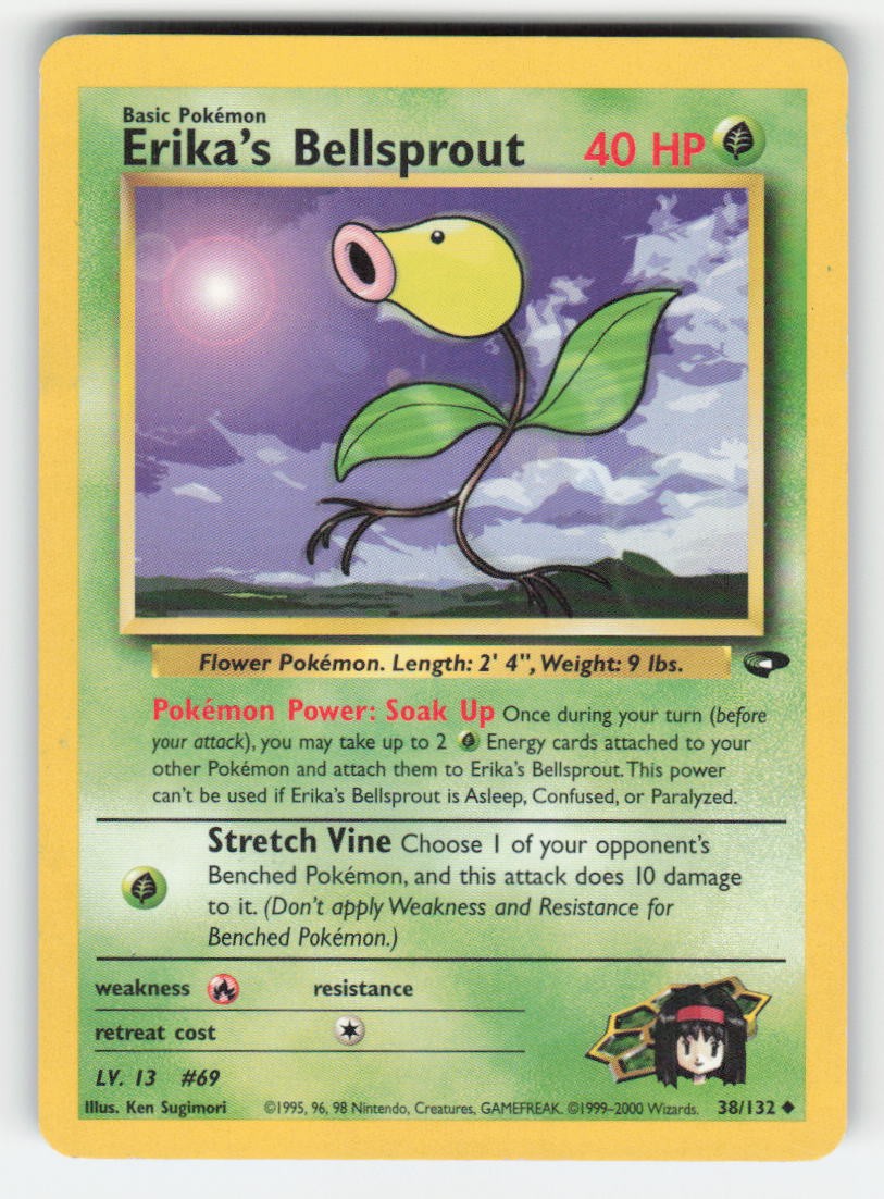 Pokemon ERIKA'S BELLSPROUT 38 Gym Challenge UNLIMITED DAMAGED