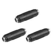 3 x DC Female to Female Connector 5.5mm x 2.1mm Power Cable Jack Adapter Black