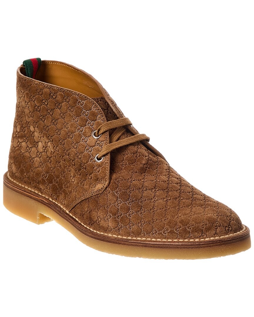 Gucci Gg Suede Boot Mens Brown 75 136690₽