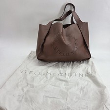 Stella McCartney Logo Alter Nap Tote Bag Perforated Brown Vegan Faux Leather