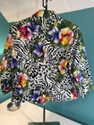 Safari Floral Zebra Blazer Button Down Top Blouse Size PM Beautiful Women Safari — photo 2
