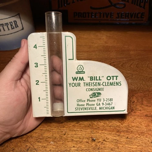 Vintage City Service Rain Gauge Stevensville Michigan Metal Sign Gas Station Oil
