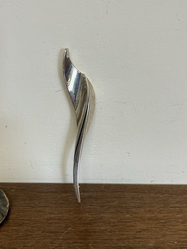 Alte große Anstecknadel 925 Sterling Silber Brosche Nadel Modern Vintage 5618.27 - Picture 5 of 6
