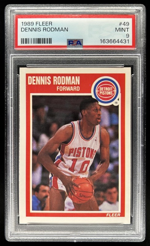 1989-90 Fleer Dennis Rodman #49 Pistons PSA 9