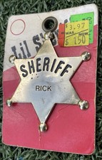 Swibco Vintage Brass Lil Sheriff Star Badge Engraved  Rick  