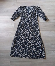 George Black Daisy Floral Print Midi Dress Holiday Boho Retro Frilled UK16