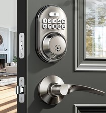 Keyless Entry Door Lock with 2 Lever Handles - Electronic Keypad Deadbolt, Au...