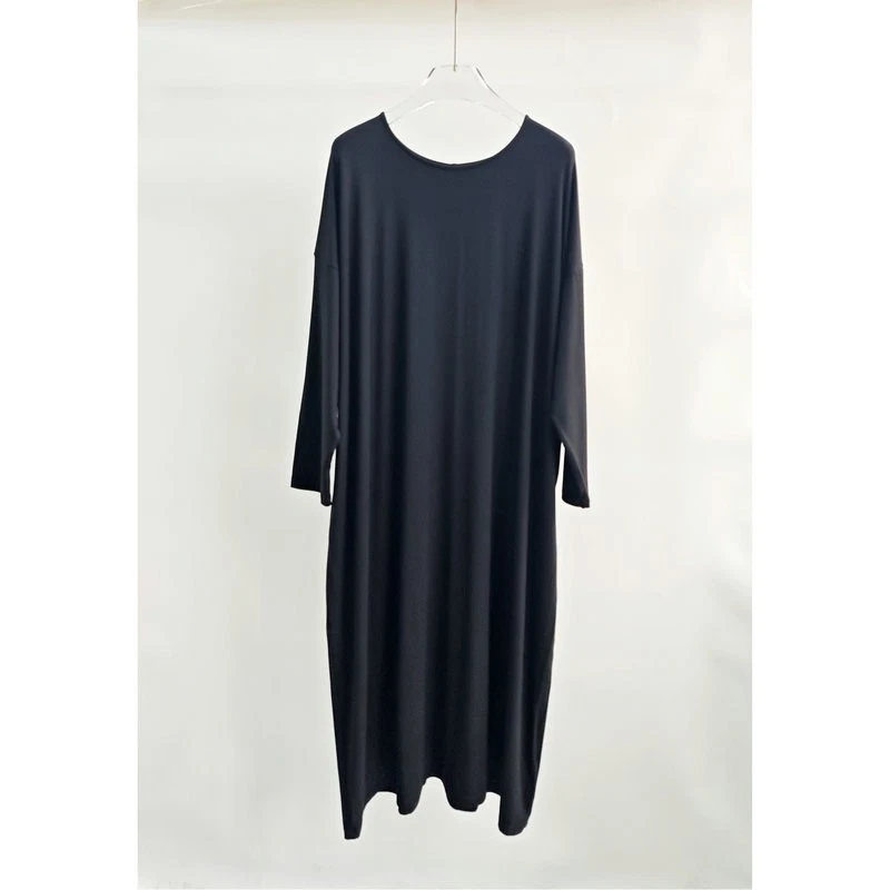 Vestido suelto manga al hombro de algodón cuello redondo The Row para mujer Foto 3 de 4