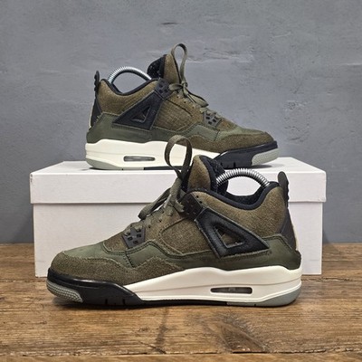  Nike Air Jordan 4 Retro SE Craft GS Medium Olive UK 5 Suede Trainers FB9928-200