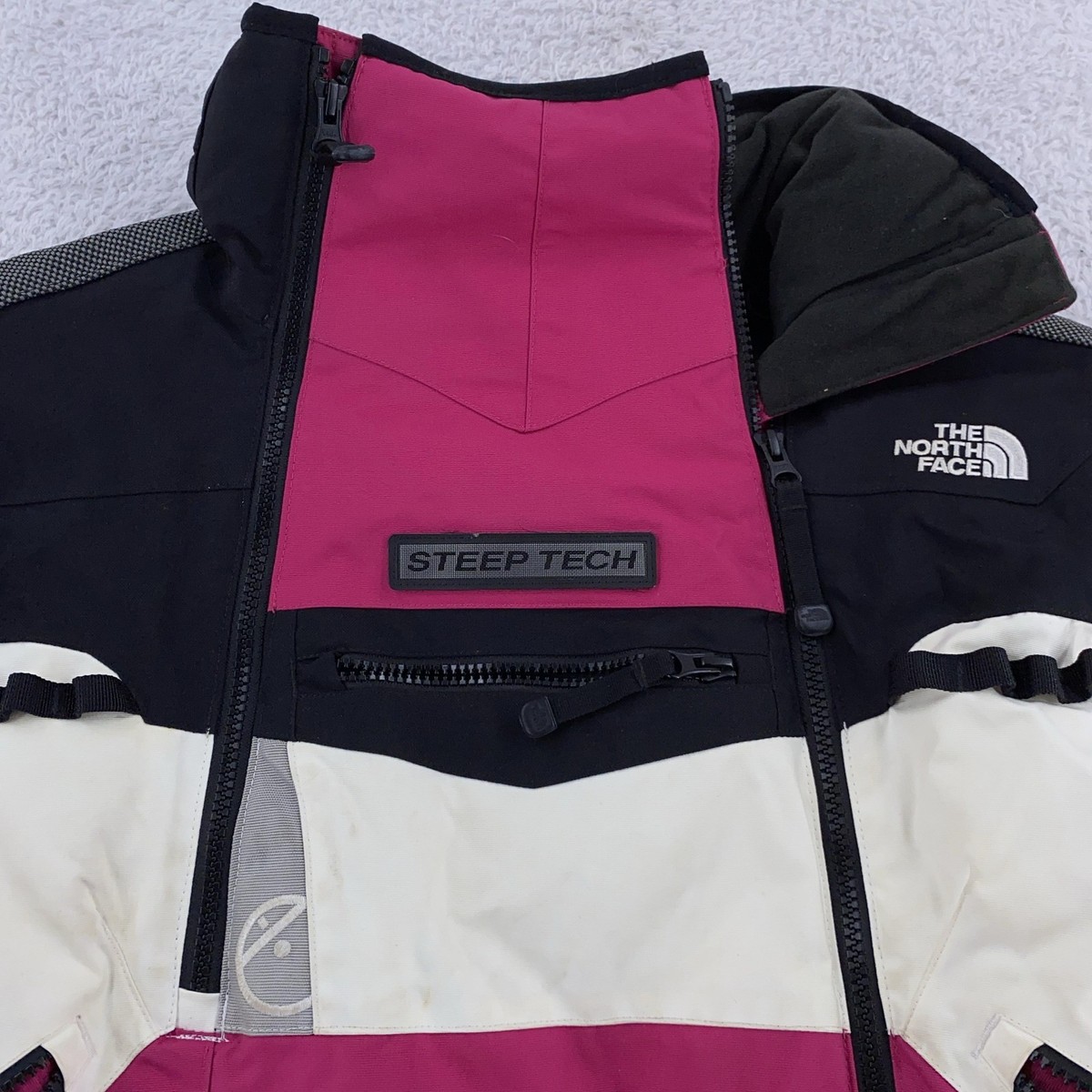 スキー THE NORTH FACE STEAP TECH North Face Steep Tech Jacket Womens Large Pink Belted Ski