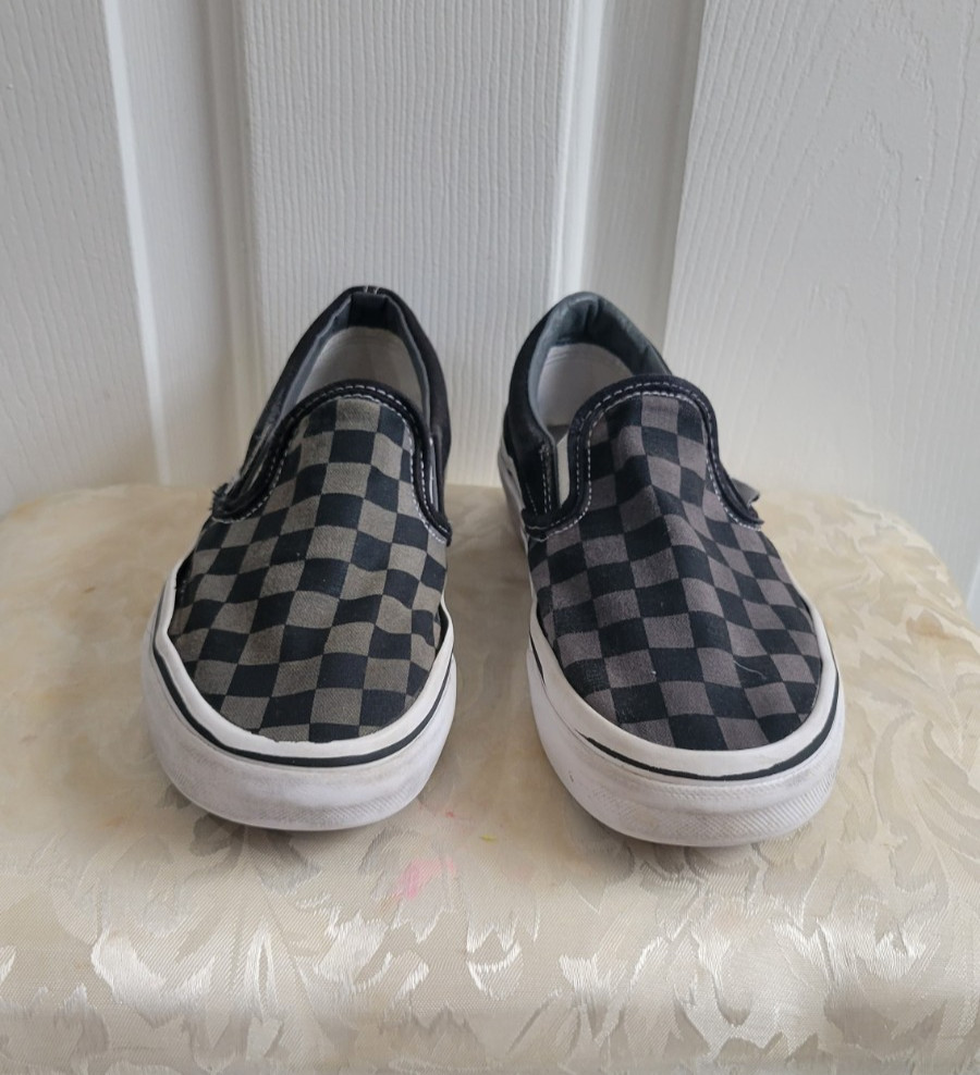VANS Slides Checkerboard Black/Gray Men’s 3.5 Womens 5 slip on shoes View 3