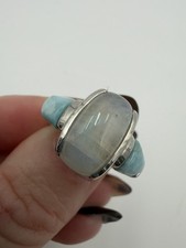 Moonstone  Larimar Ring