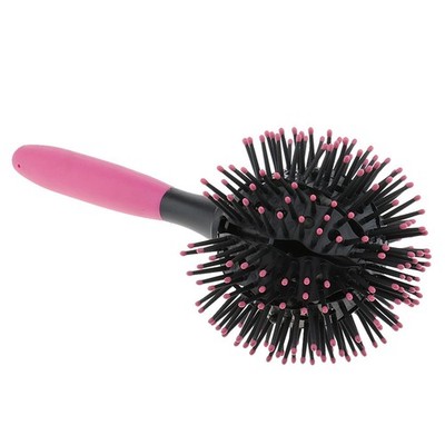 3d runde wellige Haare Kamm Salon Frisur Styling Curling  Pinsel rosa
