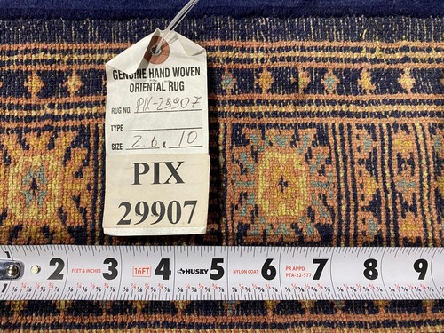 Nuevo corredor Bokhara hecho a mano 3x10 AZUL OSCURO #PIX-29907 - Imagen 8 de 8