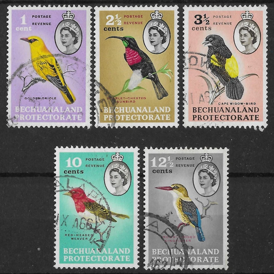 Bechuanaland 1961 aves MNH y gato usado fino £27 Foto 2 de 2