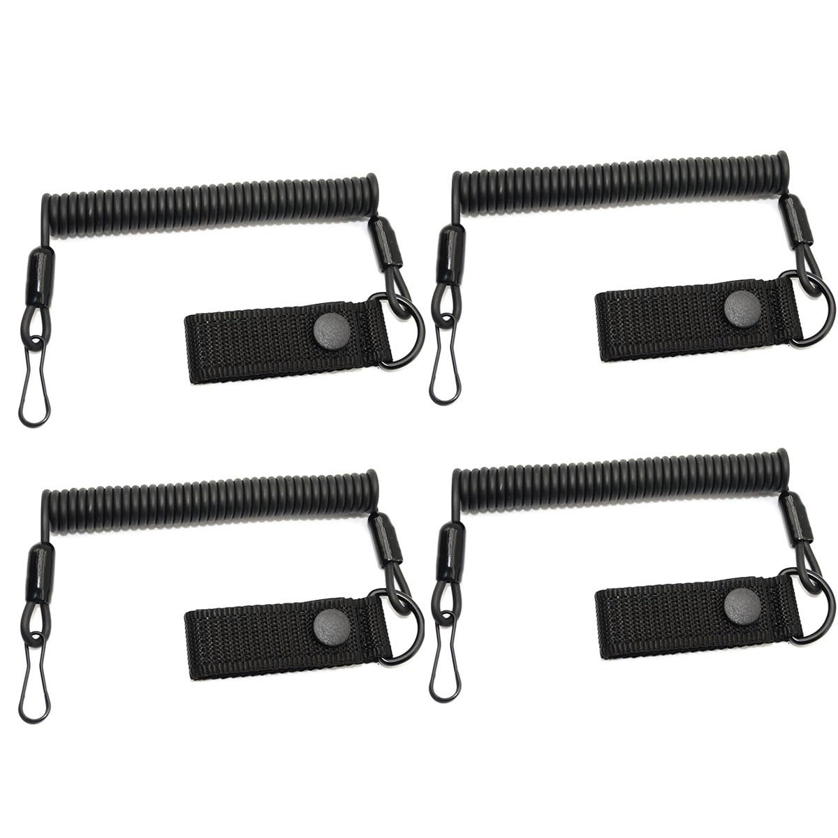 4 Pack Tactical Retractable Anti-Lost Spring Elastic Rope Buckle Lanya