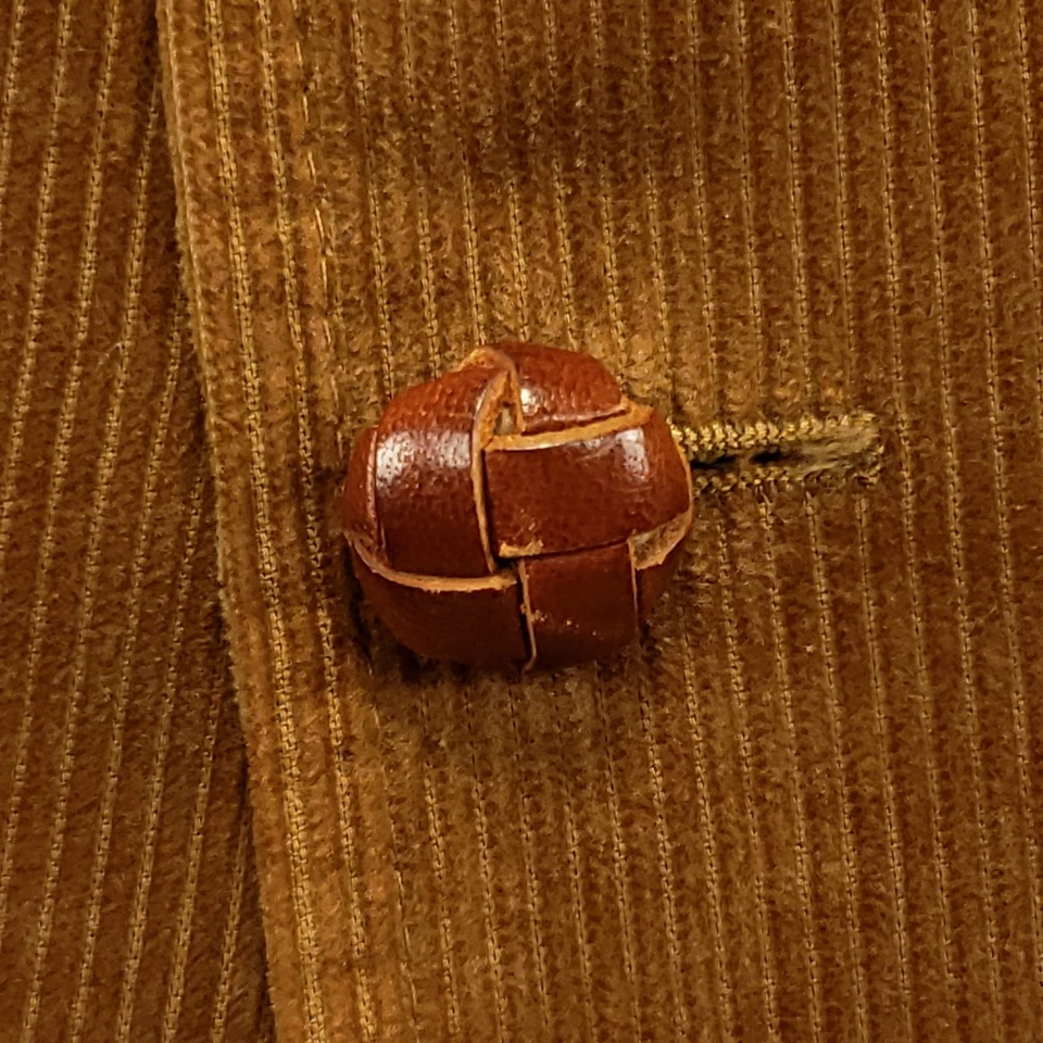 Polo Ralph Lauren Vtg Corduroy Blazer Mens 42S* Slim Elbow Patch 3 Button Italy - Image 3 of 4