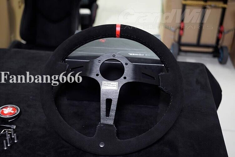 MOMO fullspeed 350mm 14' Suede Leather Deep Cone 90mm RacingSport