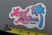 LOCAL MOTION Hawaii Surf Clear Neon Pink Purple 80's LM2 Vintage Surfing STICKER
