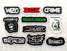 Punk Bands Sticker Pack (10 Stickers) Set 10 Amyl Sniffers Wizo BGK Crime DS13