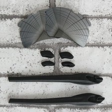 Black Rubber Kits Silver Replacement lenses for-Oakley Flak 2.0 XL Vented