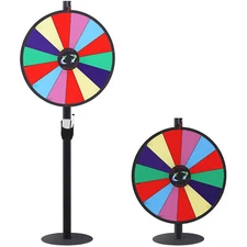 24'' Spinning Prize Wheel of Fortune with Stand Dry Eraser and Marker Pen