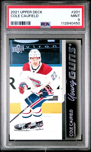 2021-22 Upper Deck Cole Caufield YoungGuns #201 Rookie RC PSA 9
