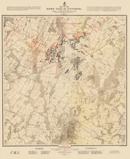 Civil War Map - Gettysburg Battlefield First Day - Warren 1876 - 23 x 28.11