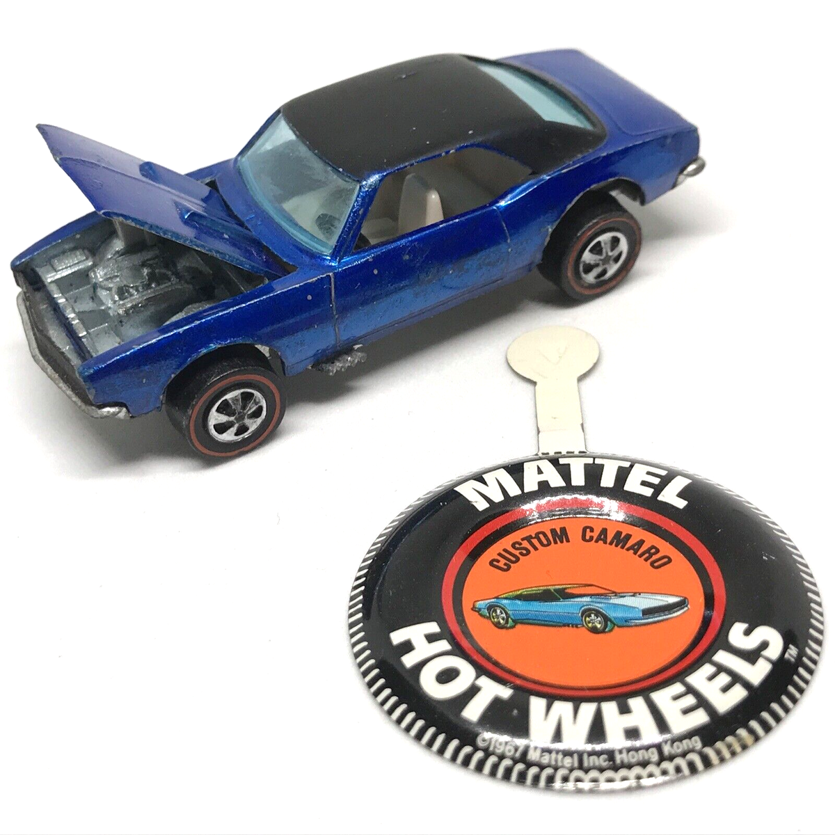 Hot Wheels Redline Custom Camaro 1967/1968 Blue White Int. - Hong