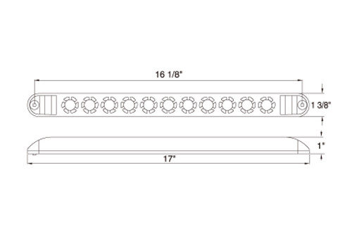 1 Amber Yellow 17" LED Light Bar Waterproof Turn Signal Clearance Truck Trailer - Picture 2 of 7
