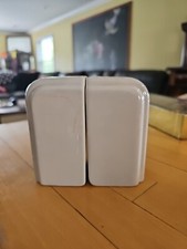 Vintage Art Deco Range Gas Stove  Ceramic Salt & Pepper Shakers White