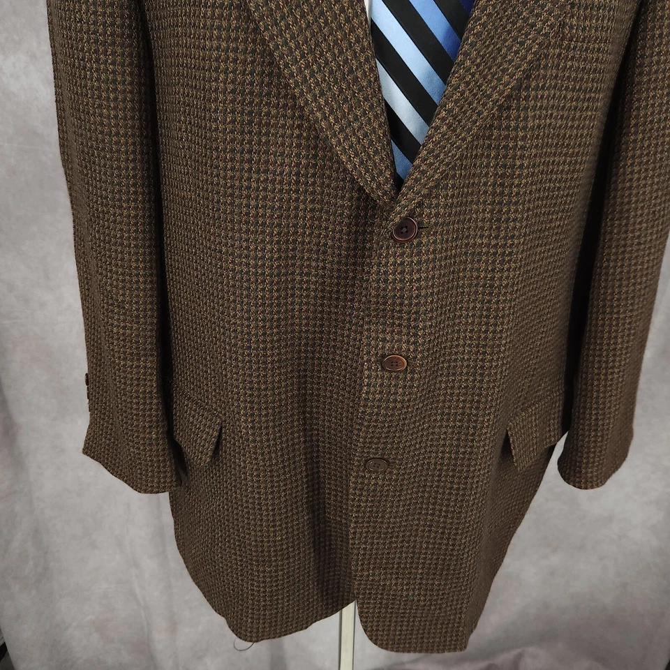 Chaqueta Blazer De Colección Oak Creek Tweed Para Hombres 48L Marrón Abrigo Deportivo 3 B Lana Pura EE. UU. Foto 2 de 4