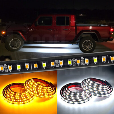 For Jeep Gladiator 60'' LED Board Light Side Step Strip Bar Running Turn Signals