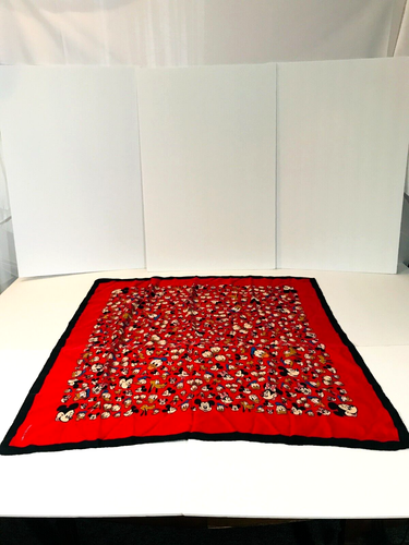 Scarf VTG Disneyland Characters Ernest Le Garmin Paris travel vibrant Disney Red - Picture 9 of 9