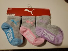 PUMA 6 PAIR SuperLite Anklet 12-24M Socks Toddler Baby