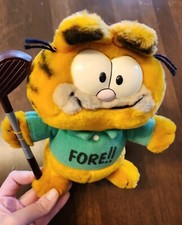 Garfield the Cat FORE Shirt 9" Dakin Plush Vintage Stuffed Animal Golf Club