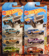 Hot Wheels 6 '64 NOVA WAGON GASSER New Model Lt Blue Grey, Red Green Blue Purple
