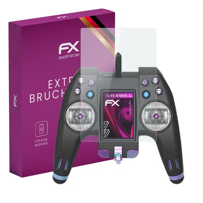 atFoliX Glasfolie für FlySky FS-NV14 Displayfolie 9H Schutzpanzer