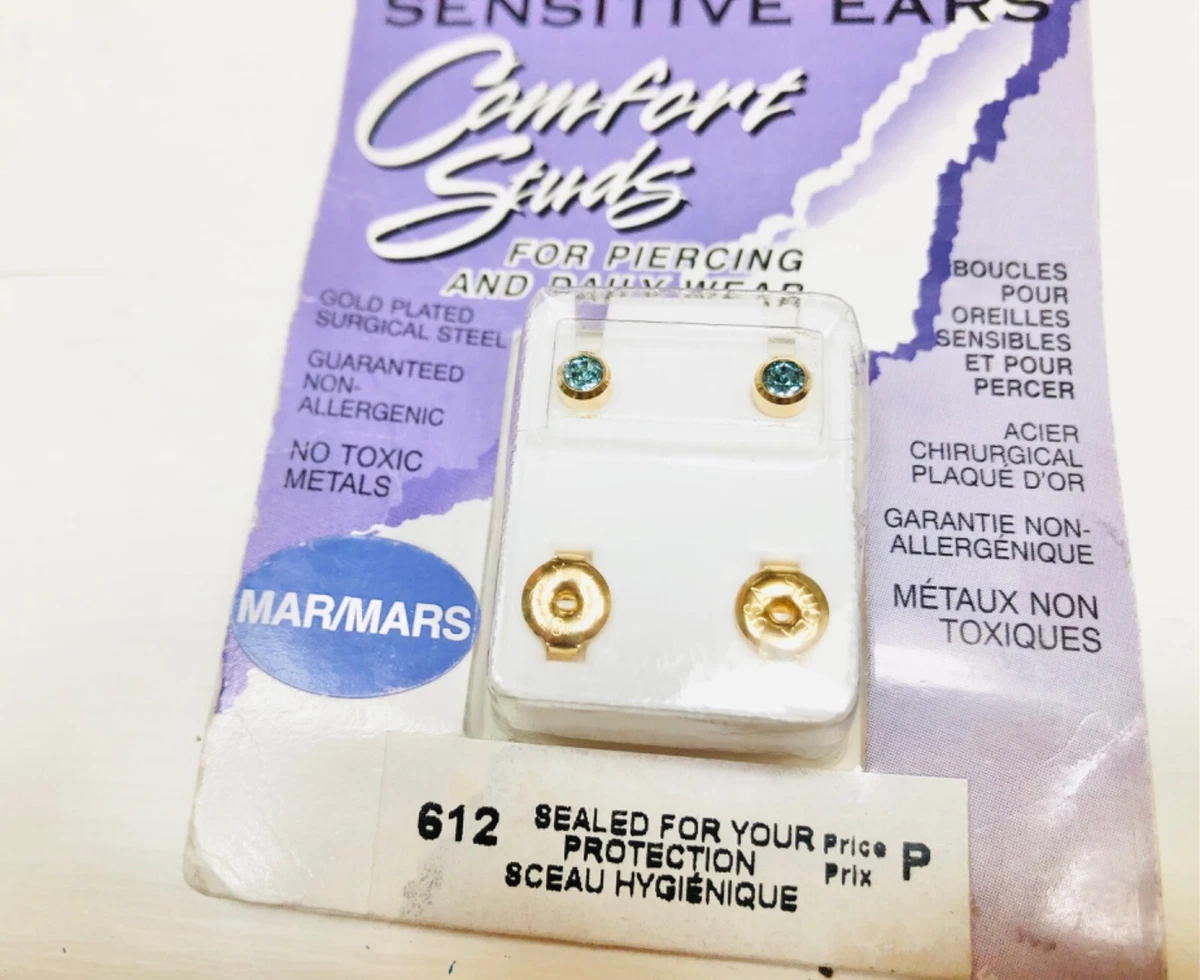 Bio Care Comfort Studs Earrings For Piercing Gold Plated Surgical