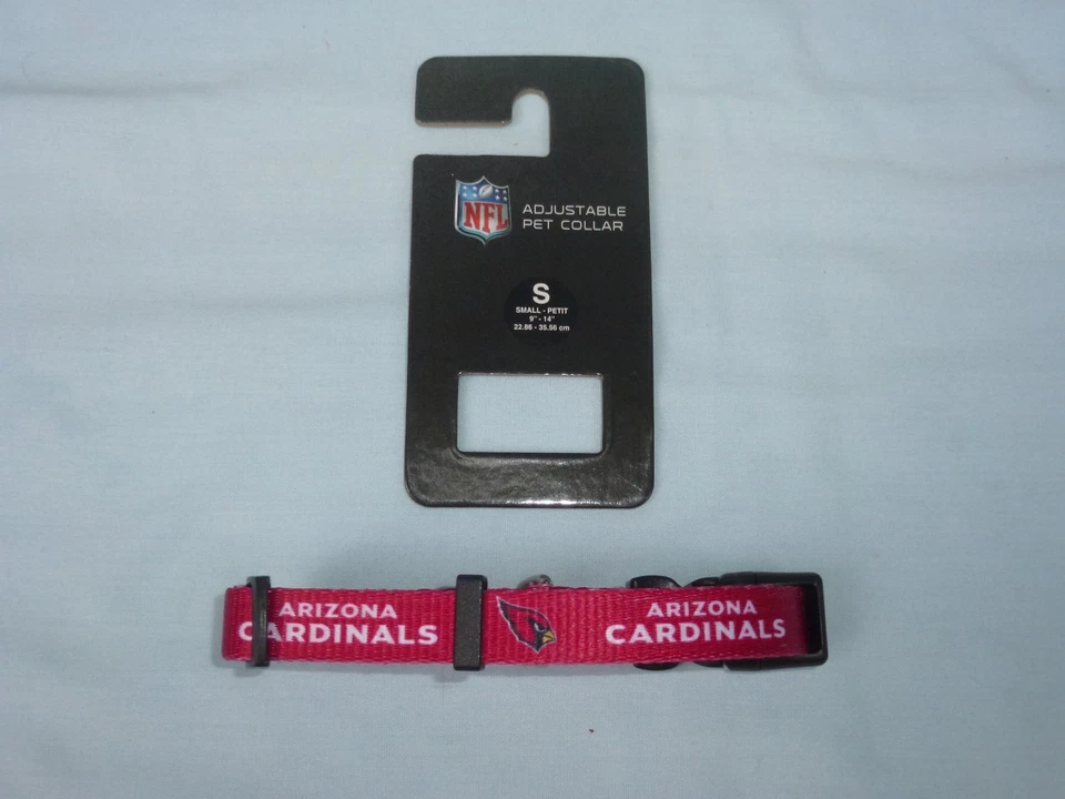 COLLAR PERRO/MASCOTA Arizona Cardinals 9"- 14" largo talla pequeña 5/8" ancho nuevo con etiquetas por Sparo Foto 2 de 4