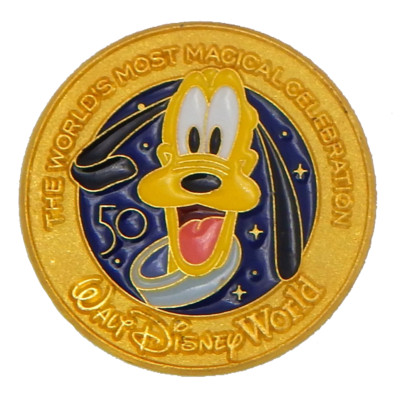 Pluto Dog Gold Circle 50th Anniversary Celebration Disney Park Trading Pin New