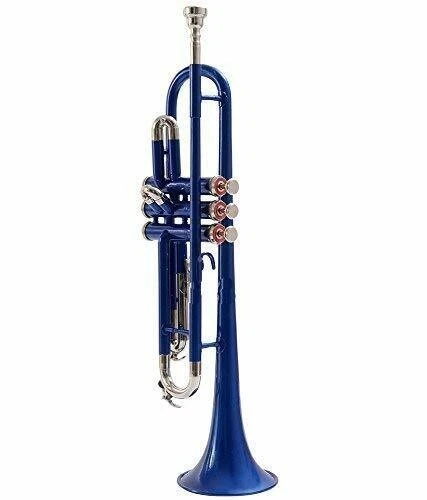 ¡VENTA DE VERANO!! Trompeta Nueva COLOR AZUL Níquel Bb Estuche Plano Libre + M/P Foto 2 de 4