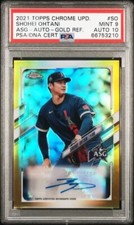 2021 Topps Chrome Update Shohei Ohtani All Star Game Gold Auto /50 PSA 9 Auto 10