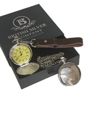 FIRE SERVICE Pocket Watch and Leather Strap Gifts FIREFIGHTER  PERSONALISED