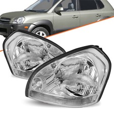 Fit 2005-2009 Hyundai Tucson Headlights Halogen Headlamp Chrome Left And Right
