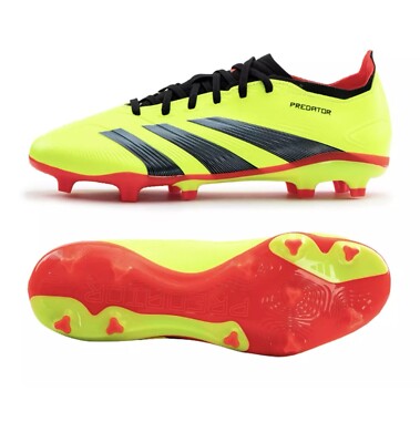 New adidas Predator League FG Team Solar Yellow Red Soccer IG7761 Men s 6.5