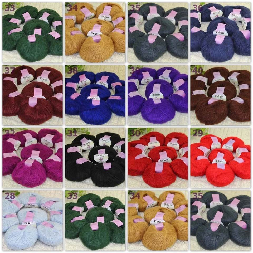 Sale New 8BallsX25g Luxury Soft Mohair Warm Wrap Shawl Hand Knit Crochet Yarn - Image 3 of 4