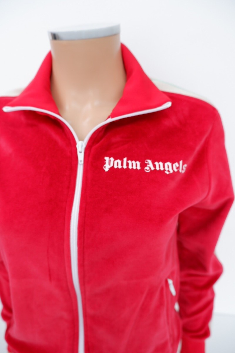 Palm Angels Womens Full Zip Track Jacket Sweatshirt Size XS Red 