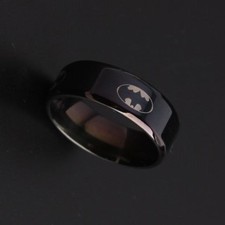 BATMAN RING  Fashion Titanium Boys  Mens Black Batman Symbol Ring Size 11 G1
