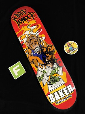 RARE SIGNED Jeff Lenoce 420 Blunted Monkey 2000s Baker Skateboard